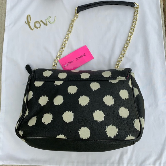 NWT Betsey Johnson Black Polka Dot Bag - Picture 4 of 6